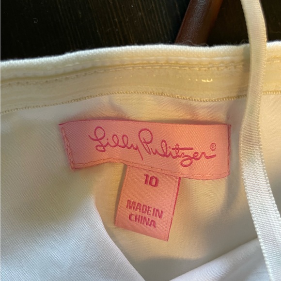 Lily Pulitzer - white and blue strapless dress - bee detail - Picture 3 of 3